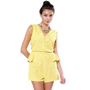 6 Shore Rd Peplum lace romper